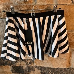 NWT Collectif Swimwear Beetlejuice Stripped Skater Skirt Swimsuit Bottom Sz US 6